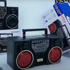 NS-6609S NS-6609S-s Wireless Boombox Speaker Portable Radio AM/FM/SW Radio with RGB Disco Light for Party