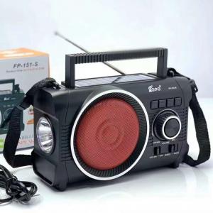 Fp-151-S Portable Xbass Speaker Rechargeable Wireless Solar Fm Radio With Flashlight