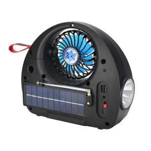 Outdoor Camping Mini Portable Usb Rechargeable Battery Electric And Solar Fan With Usb And Light